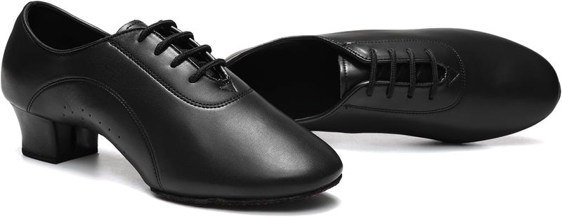 HROYL Little Boy Big Kids Men Latin Dance Shoes Leather lace-up Ballroom Shoes Tango Salsa Performence Practice Dance Shoes Z-238 - Image 3